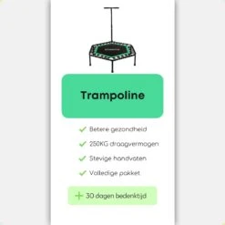 Zonovi Fitness Trampoline 250 Kilo – Mini Trampoline – Kleine Trampoline – Sport Trampoline – Met Elastieken – Zwart – Groen – 106 Cm – 42 Inch. -Fit Verkoop 1200x1200 591