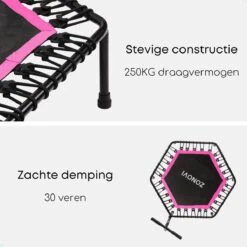 Zonovi Fitness Trampoline 250 Kilo – Mini Trampoline – Kleine Trampoline – Sport Trampoline – Met Elastieken – Zwart – Roze – 106 Cm – 42 Inch. -Fit Verkoop 1200x1200 65