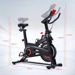 Indoor Cycling Fiets Met Magnetische Weerstand - Stationaire Cardiogym Hometrainer - 6 Kg Vliegwiel En Verstelbaar Comfortabel Zitje - Zwart En Rood -Fit Verkoop 1200x1200 665