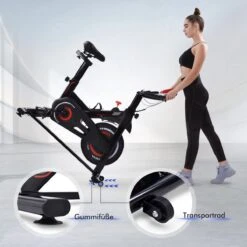 Indoor Cycling Fiets Met Magnetische Weerstand - Stationaire Cardiogym Hometrainer - 6 Kg Vliegwiel En Verstelbaar Comfortabel Zitje - Zwart En Rood -Fit Verkoop 1200x1200 668