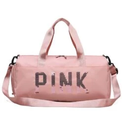Merkloos Pink Duffel Bag Medium Dames Sporttas - 25 Liter - Roze - M -Fit Verkoop 1200x1200 688