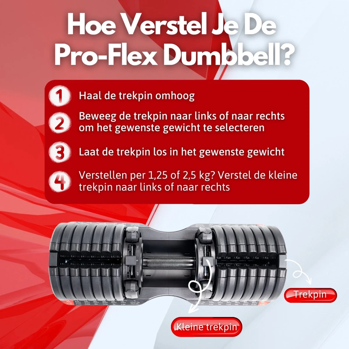 N Mass Verstelbare Dumbells Set - 34 Kg Gewichten - Hoogwaardige Fitness Dumbbells - Pro-Flex Dumbbell Set 9 N Mass Verstelbare Dumbells Set - 34 Kg Gewichten - Hoogwaardige Fitness Dumbbells - Pro-Flex Dumbbell Set - Afbeelding 8