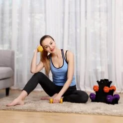 Songmics Dumbells - Halterset - Gewichten - Dumbells Set - Gewichten Fitness - Met Halterstandaard - Inclusief 9 Kg Gewichten- Meerkleurig - Zwart -Fit Verkoop 1200x1200 710