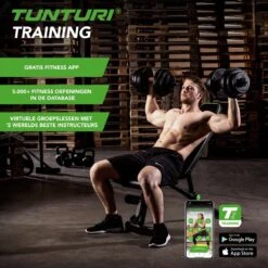 Tunturi Gewichten - Halterset - Dumbbell Set - 2 Stuks - Totaal 28kg - Zwart - Vinyl - Incl. Gratis Fitness App -Fit Verkoop 1200x1200 718