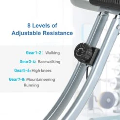 FOXSPORT Hometrainers - X-Bike Hometrainer Met Rugleuning - Fitness Fiets Opvouwbaar - 8 Weerstandsniveaus - Tablethouder - Ergometer - Polssensor - Trainingscomputer - Inklapbaar - Fitness Bike - Max. 136 Kg -Fit Verkoop 1200x1200 72