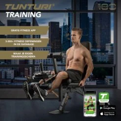 Tunturi Centuri UB100 Halterbank Verstelbaar - Fitnessbank Belastbaar Tot 200kg - Trainingsbank, Buikspierbank & Leg Extension In één -Fit Verkoop 1200x1200 748