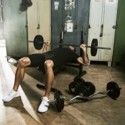 Gorilla Sports Halterbank Zwart Met 100 Kg Halterset - Fitnessbank - Verstelbaar - Halterstang Met Gewichten - Kunststof -Fit Verkoop 1200x1200 763