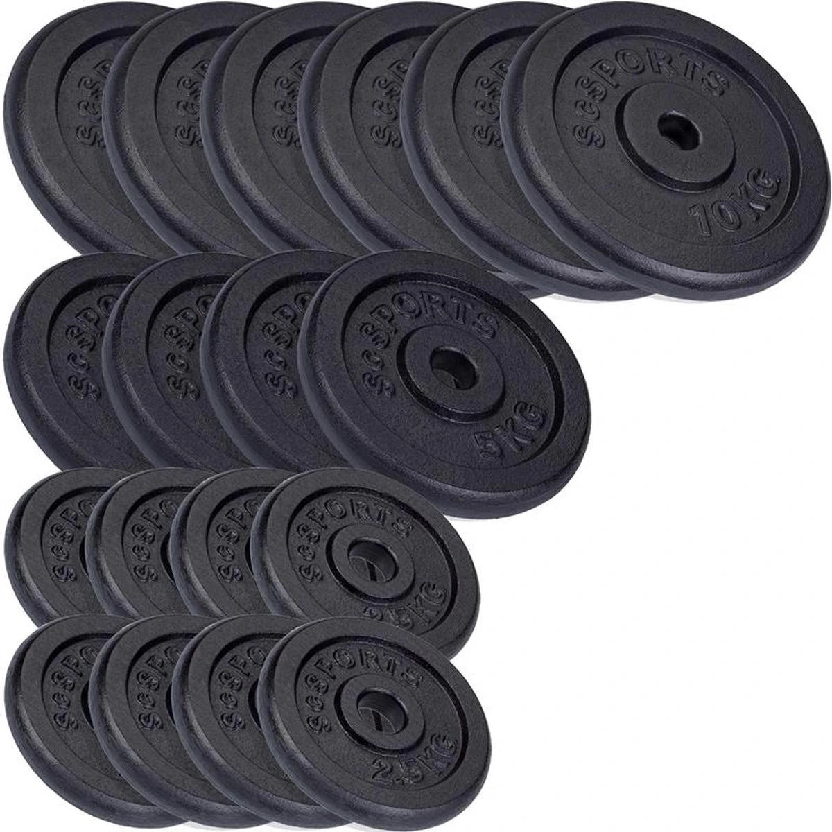 ScSPORTS® Halterset 121 Kg - Gietijzer - Complete Set Incl. Verschillende Halterstangen En Halterschijven - 30 Mm - Gewichten 4 ScSPORTS® Halterset 121 Kg - Gietijzer - Complete Set Incl. Verschillende Halterstangen En Halterschijven - 30 Mm - Gewichten - Afbeelding 2