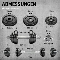 Dumbell Set - Gewichten - Gietijzeren 2-in-1 Verstelbare Halterset 20 Kg -Fit Verkoop 1200x1200 795