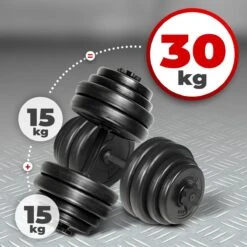 Physionics® Dumbells Halterset 2 X 15 KG (30 Kg) - Verstelbaar - 16 Losse Gewichten -Fit Verkoop 1200x1200 800