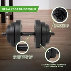 Tunturi Dumbbellset - Halterset - Totaal 15 Kg - Zwart Vinyl - Incl. Gratis Fitness App -Fit Verkoop 1200x1200 809