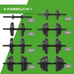 Tunturi Dumbbellset - Halterset - Totaal 15 Kg - Zwart Vinyl - Incl. Gratis Fitness App -Fit Verkoop 1200x1200 810