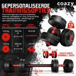 Coazy Dumbell En Barbell Set Verstelbaar - Dumbells - Gewichten Fitness - Halterstang Met Gewichten - Halter -Fit Verkoop 1200x1200 833