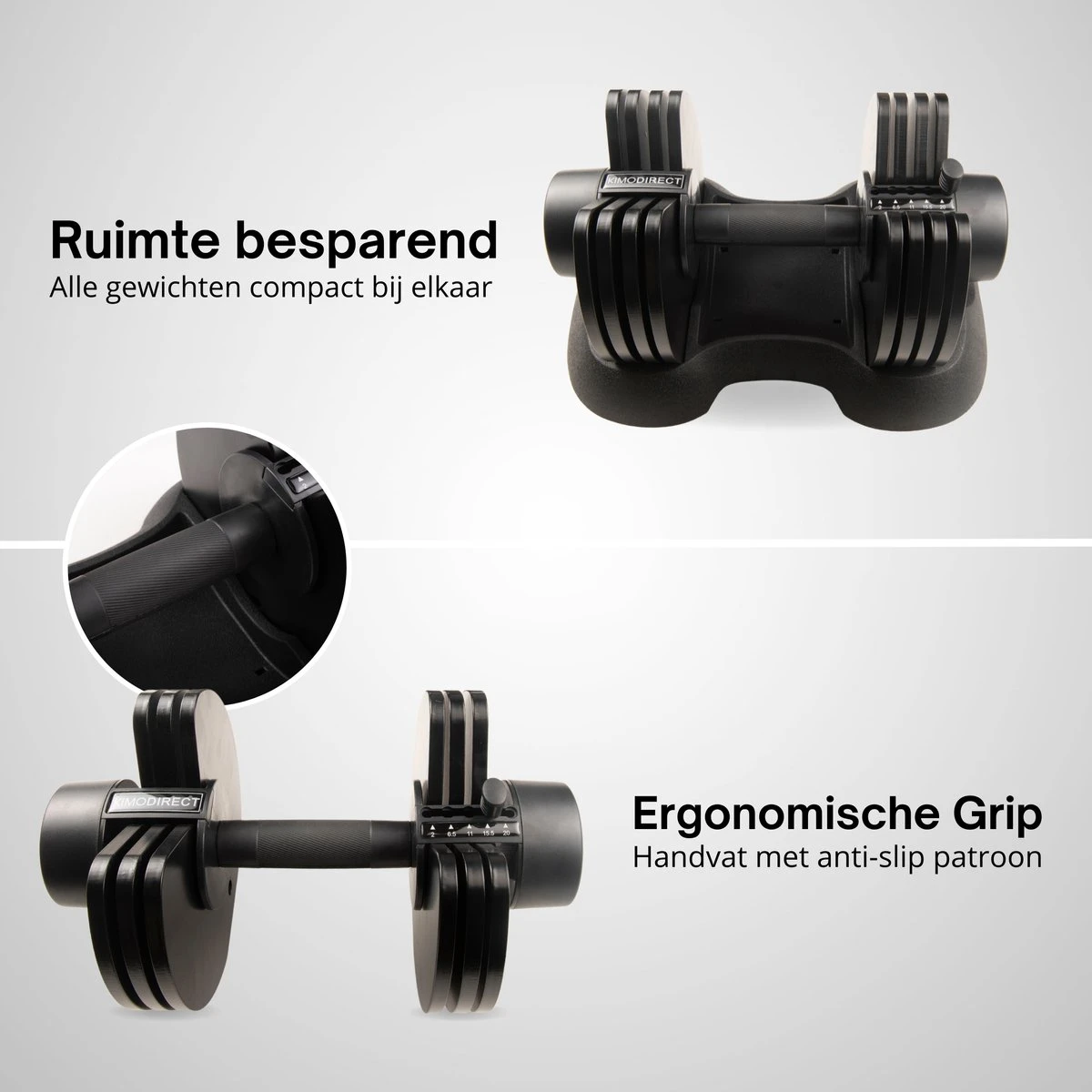 KIMO DIRECT Verstelbare Dumbbell 20KG - Dumbells - Gewichten - 2/6,5/11/15,5/20KG - Smart Dumbell - Zwart 4 KIMO DIRECT Verstelbare Dumbbell 20KG - Dumbells - Gewichten - 2/6,5/11/15,5/20KG - Smart Dumbell - Zwart - Afbeelding 2