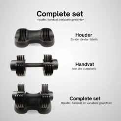 KIMO DIRECT Verstelbare Dumbbell 20KG - Dumbells - Gewichten - 2/6,5/11/15,5/20KG - Smart Dumbell - Zwart 15 KIMO DIRECT Verstelbare Dumbbell 20KG - Dumbells - Gewichten - 2/6,5/11/15,5/20KG - Smart Dumbell - Zwart -Fit Verkoop 1200x1200 855