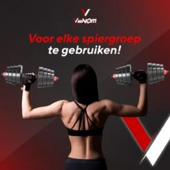 Venom Sports Verstelbare Dumbbell Set Tot 20kg – Professionele 2-in-1 Halterset Gewichten – Gebruiksvriendelijke Fitness Stang – Verstelbare Dumbbellset – Home Gym – Krachttraining – Rood -Fit Verkoop 1200x1200 860
