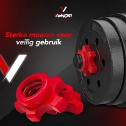 Venom Sports Verstelbare Dumbbell Set Tot 20kg – Professionele 2-in-1 Halterset Gewichten – Gebruiksvriendelijke Fitness Stang – Verstelbare Dumbbellset – Home Gym – Krachttraining – Rood -Fit Verkoop 1200x1200 862