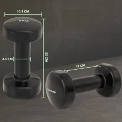 Tunturi Dumbbell Set - 2 X 5,0 Kg - Vinyl - Zwart - Incl. Gratis Fitness App -Fit Verkoop 1200x1200 868