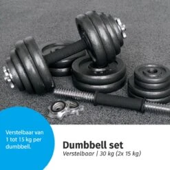Verstelbare Dumbbell Set 30 Kg Met Koffer - Gietijzeren Gewichten - 2x 15 Kg -Fit Verkoop 1200x1200 900