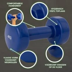 Tunturi Dumbell Set - 2 X 4,0 Kg - Vinyl - Blauw - Incl. Gratis Fitness App -Fit Verkoop 1200x1200 904