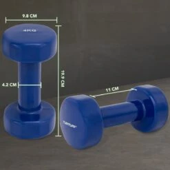 Tunturi Dumbell Set - 2 X 4,0 Kg - Vinyl - Blauw - Incl. Gratis Fitness App -Fit Verkoop 1200x1200 905