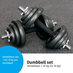 Verstelbare Dumbbell Set 20 Kg Met Koffer - Gietijzeren Gewichten - 2x 10kg -Fit Verkoop 1200x1200 914
