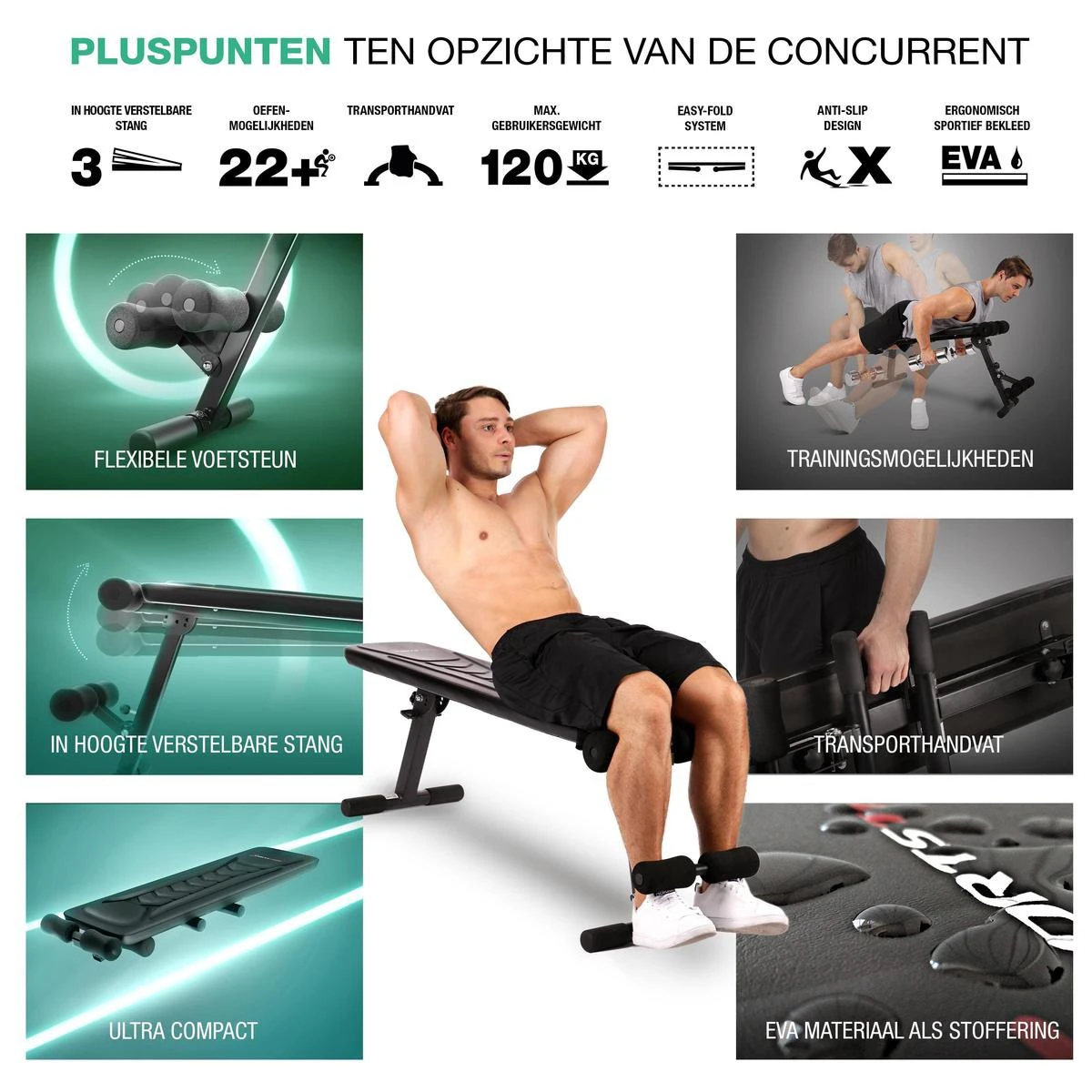 Sportstech BRT100 - Halterbank - Buiktrainer - Fitnessbank- Trainingsbank 11 Sportstech BRT100 - Halterbank - Buiktrainer - Fitnessbank- Trainingsbank - Afbeelding 9