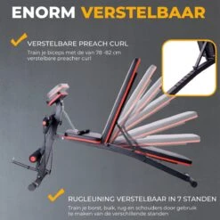 Fitnessbank - Halterbank Verstelbaar - Halterbank - Buikspierbank - Beentrainer - Fitness - 153 X 53 X 102 Cm -Fit Verkoop 1200x1200 934