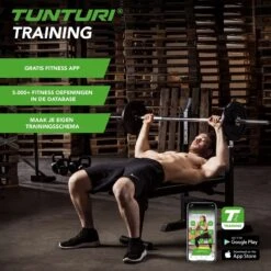 Tunturi WB20 Halterbank - Fitnessbank - Trainingsbank - Utility Bench - Opklapbaar - Bankdrukbank - Kleur: Zwart -Fit Verkoop 1200x1200 939