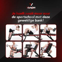 Venom Sports 4 In 1 Multifunctionele Trainingsbank - Geschikt Voor Trainen Van Bicep, Borst, Onderrug En Buik - Fitnessbank - Bench Press - Trainingsbank - Zwart/rood -Fit Verkoop 1200x1200 969