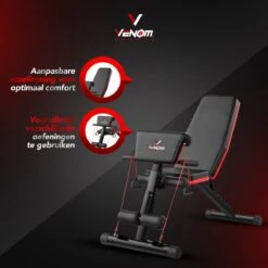 Venom Sports 4 In 1 Multifunctionele Trainingsbank - Geschikt Voor Trainen Van Bicep, Borst, Onderrug En Buik - Fitnessbank - Bench Press - Trainingsbank - Zwart/rood -Fit Verkoop 1200x1200 970