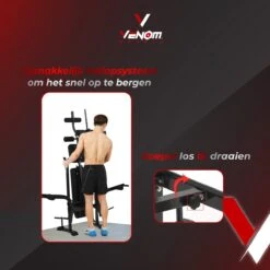 Venom Sports Halterbank – Fitnessbank – Verstelbare Rugleuning – Uiterst Geschikt Voor Gewichten – Incl. Beenhouder – Zachte Handgrepen – PU Kussens – Triangel Structuur – Inklapbaar - Zwart - 182x116x112cm 20 Venom Sports Halterbank – Fitnessbank – Verstelbare Rugleuning – Uiterst Geschikt Voor Gewichten – Incl. Beenhouder – Zachte Handgrepen – PU Kussens – Triangel Structuur – Inklapbaar - Zwart - 182x116x112cm -Fit Verkoop 1200x1200 983