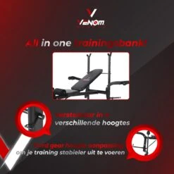 Venom Sports Halterbank – Fitnessbank – Verstelbare Rugleuning – Uiterst Geschikt Voor Gewichten – Incl. Beenhouder – Zachte Handgrepen – PU Kussens – Triangel Structuur – Inklapbaar - Zwart - 182x116x112cm 22 Venom Sports Halterbank – Fitnessbank – Verstelbare Rugleuning – Uiterst Geschikt Voor Gewichten – Incl. Beenhouder – Zachte Handgrepen – PU Kussens – Triangel Structuur – Inklapbaar - Zwart - 182x116x112cm -Fit Verkoop 1200x1200 985