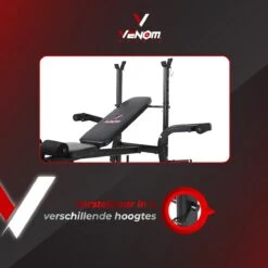 Venom Sports Halterbank – Fitnessbank – Verstelbare Rugleuning – Uiterst Geschikt Voor Gewichten – Incl. Beenhouder – Zachte Handgrepen – PU Kussens – Triangel Structuur – Inklapbaar - Zwart - 182x116x112cm 26 Venom Sports Halterbank – Fitnessbank – Verstelbare Rugleuning – Uiterst Geschikt Voor Gewichten – Incl. Beenhouder – Zachte Handgrepen – PU Kussens – Triangel Structuur – Inklapbaar - Zwart - 182x116x112cm -Fit Verkoop 1200x1200 988