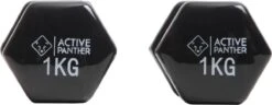 Active Panther Dumbbell Set 2 X 1 Kg - 2 Kg Totaal - Vinyl - Zwart -Fit Verkoop 1200x465