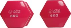 Active Panther Dumbbell Set 2 X 6 KG - 12 Kg Totaal - Vinyl - Roze 7 Active Panther Dumbbell Set 2 X 6 KG - 12 Kg Totaal - Vinyl - Roze -Fit Verkoop 1200x475