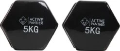Active Panther Dumbbell Set 2 X 5 KG - 10 Kg Totaal - Vinyl - Zwart -Fit Verkoop 1200x509 1