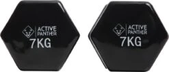 Active Panther Dumbbell Set 2 X 7 KG - 14 Kg Totaal - Vinyl - Zwart -Fit Verkoop 1200x509