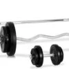 Klarfit Dumbell Set - Halterset 97,5kg : 2 Korte Halters, 8 Korte Haltergewichten , 1 Lange Halterstang, 1 Curlbellstang En 6 Lange Haltergewichten -Fit Verkoop 1200x522