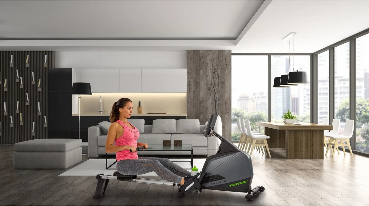 Tunturi Star Fit R100 Roeitrainer - Roeimachine Met 24 Weerstandsniveaus - Roeiapparaat Voor Thuis - Opklapbaar - Kleur: Zwart 4 Tunturi Star Fit R100 Roeitrainer - Roeimachine Met 24 Weerstandsniveaus - Roeiapparaat Voor Thuis - Opklapbaar - Kleur: Zwart - Afbeelding 2