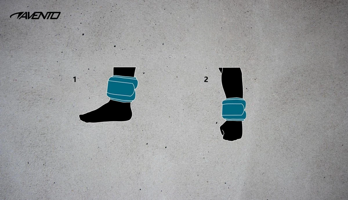 Avento Pols/Enkel Gewicht Neopreen - 2x 0.5 Kg - Zwart/Blauw 11 Avento Pols/Enkel Gewicht Neopreen - 2x 0.5 Kg - Zwart/Blauw - Afbeelding 9