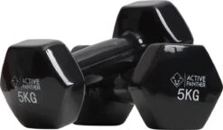Active Panther Dumbbell Set 2 X 5 KG - 10 Kg Totaal - Vinyl - Zwart