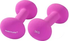 Tunturi Dumbbell Set - 2 X 3,0 Kg - Neopreen - Fluor Paars - Incl. Gratis Fitness App -Fit Verkoop 1200x707 1