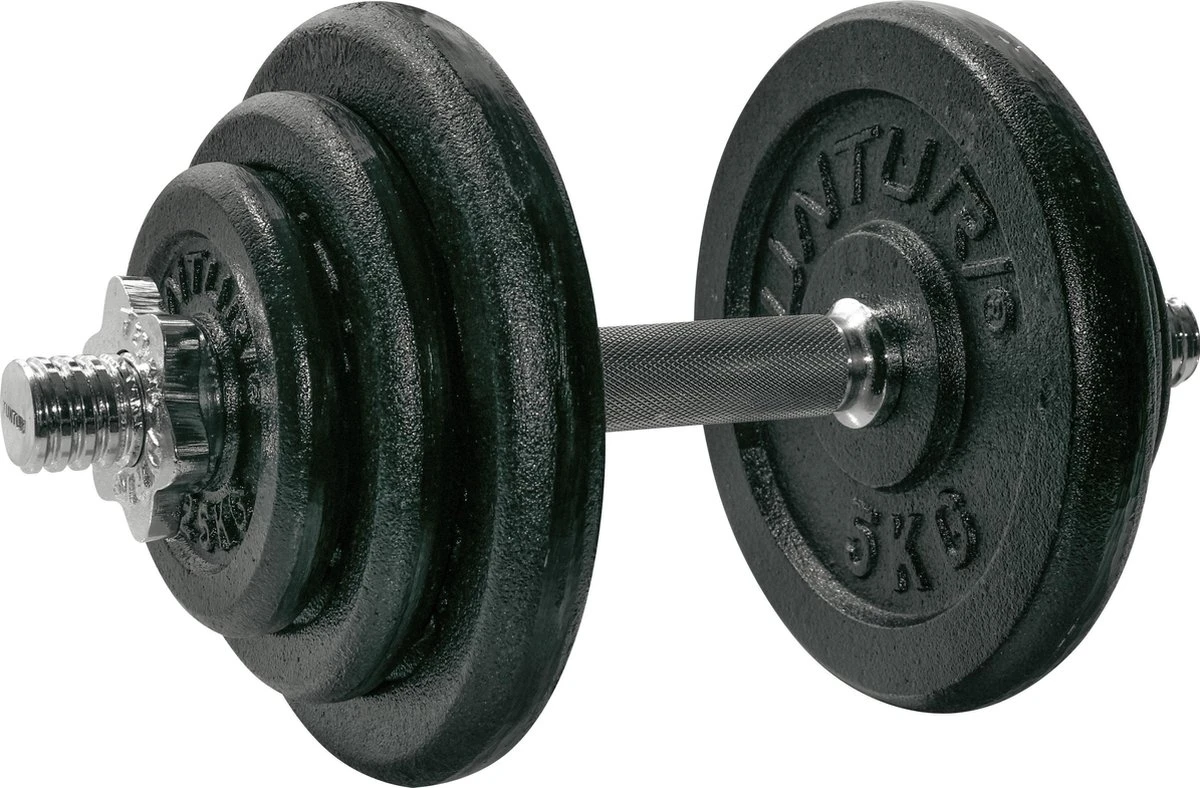 Tunturi Gewichten Gietijzer Totaal 20kg - Halterset Met Schroefsluiting - Dumbbell Set - 1 Halterstang - 30mm - Incl. Gratis Fitness App 3 Tunturi Gewichten Gietijzer Totaal 20kg - Halterset Met Schroefsluiting - Dumbbell Set - 1 Halterstang - 30mm - Incl. Gratis Fitness App