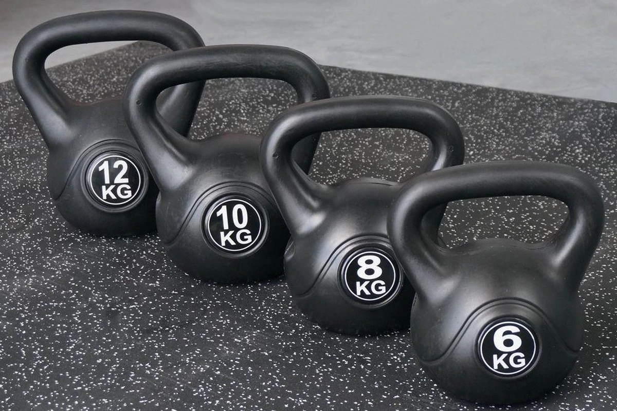 Kettlebell 12 Kg Voor Binnen En Buiten Kunststof Zwart 6 Kettlebell 12 Kg Voor Binnen En Buiten Kunststof Zwart - Afbeelding 4