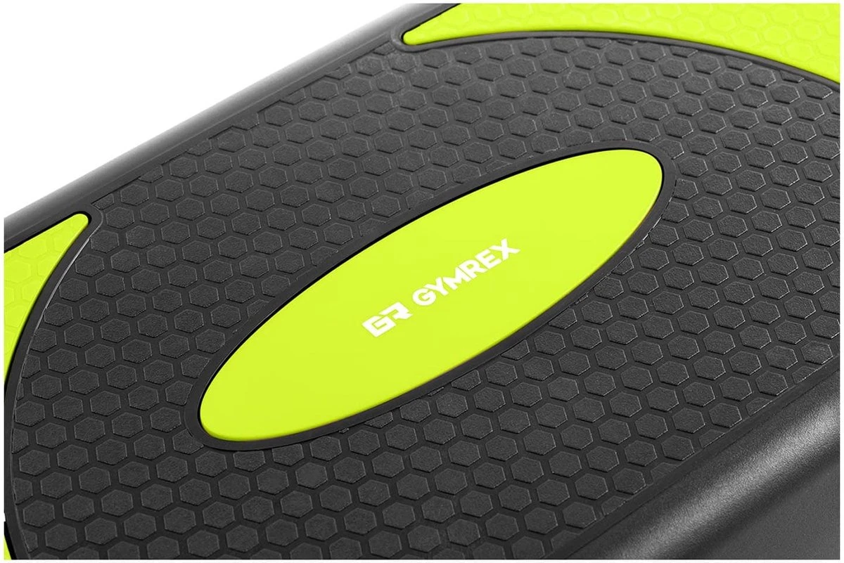 Gymrex Fitness Step - In Hoogte Verstelbaar - 100 Kg - Zwart / Geel 4 Gymrex Fitness Step - In Hoogte Verstelbaar - 100 Kg - Zwart / Geel - Afbeelding 2