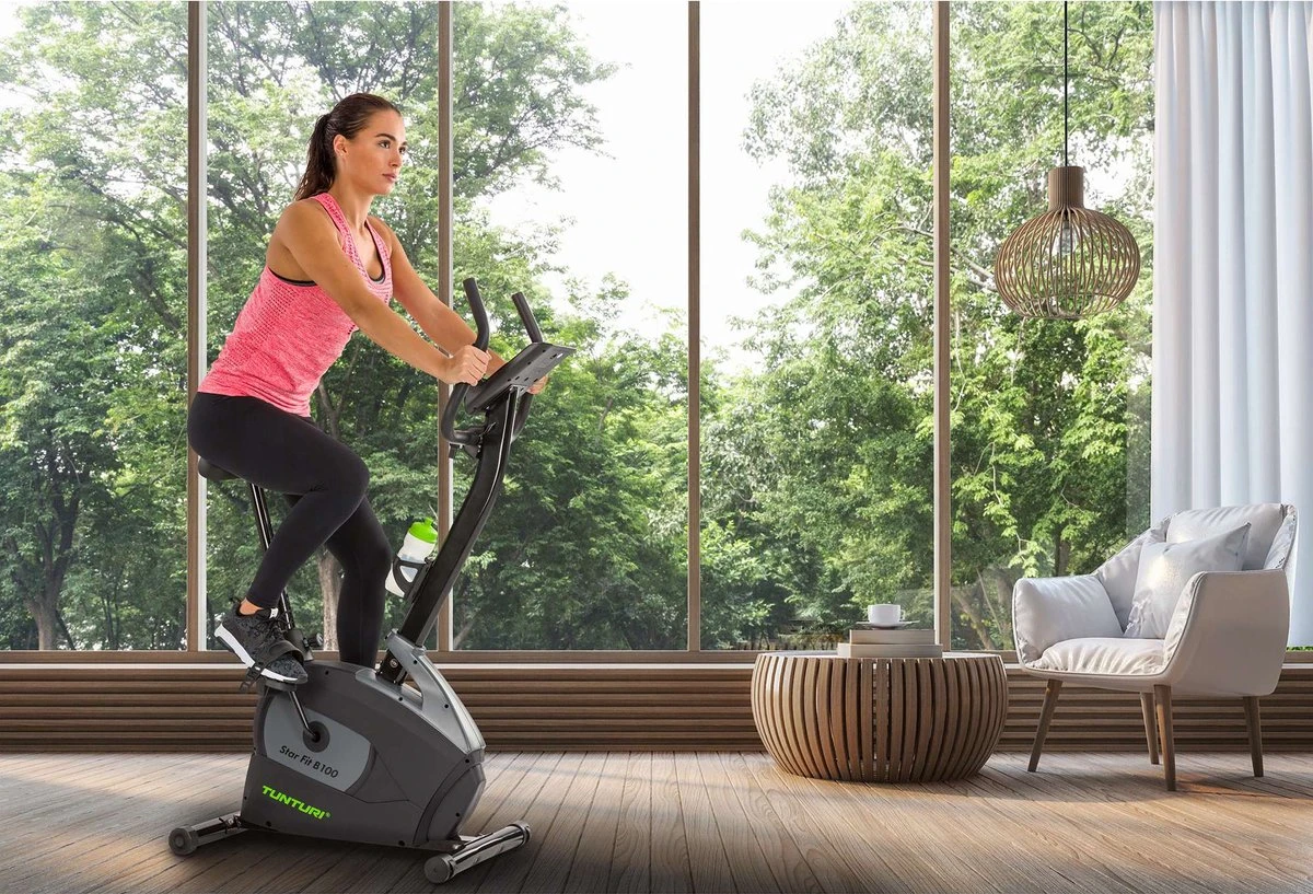 Tunturi Star Fit B100 Hometrainer - Fitness Fiets - 16 Weerstandsniveaus - Verstelbaar - Ergonomisch - Hartslagmeter 4 Tunturi Star Fit B100 Hometrainer - Fitness Fiets - 16 Weerstandsniveaus - Verstelbaar - Ergonomisch - Hartslagmeter - Afbeelding 2