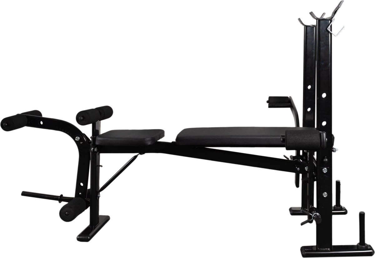 Venom Sports Halterbank – Fitnessbank – Verstelbare Rugleuning – Uiterst Geschikt Voor Gewichten – Incl. Beenhouder – Zachte Handgrepen – PU Kussens – Triangel Structuur – Inklapbaar - Zwart - 182x116x112cm 4 Venom Sports Halterbank – Fitnessbank – Verstelbare Rugleuning – Uiterst Geschikt Voor Gewichten – Incl. Beenhouder – Zachte Handgrepen – PU Kussens – Triangel Structuur – Inklapbaar - Zwart - 182x116x112cm - Afbeelding 2