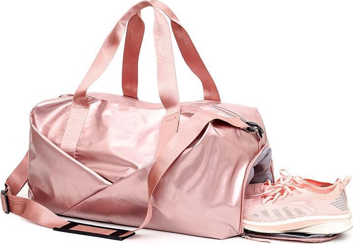 Merkloos Pink Gloss Duffel Bag | Medium Dames Sport Tas | 30 Liter - Roze 7 Merkloos Pink Gloss Duffel Bag | Medium Dames Sport Tas | 30 Liter - Roze - Afbeelding 5