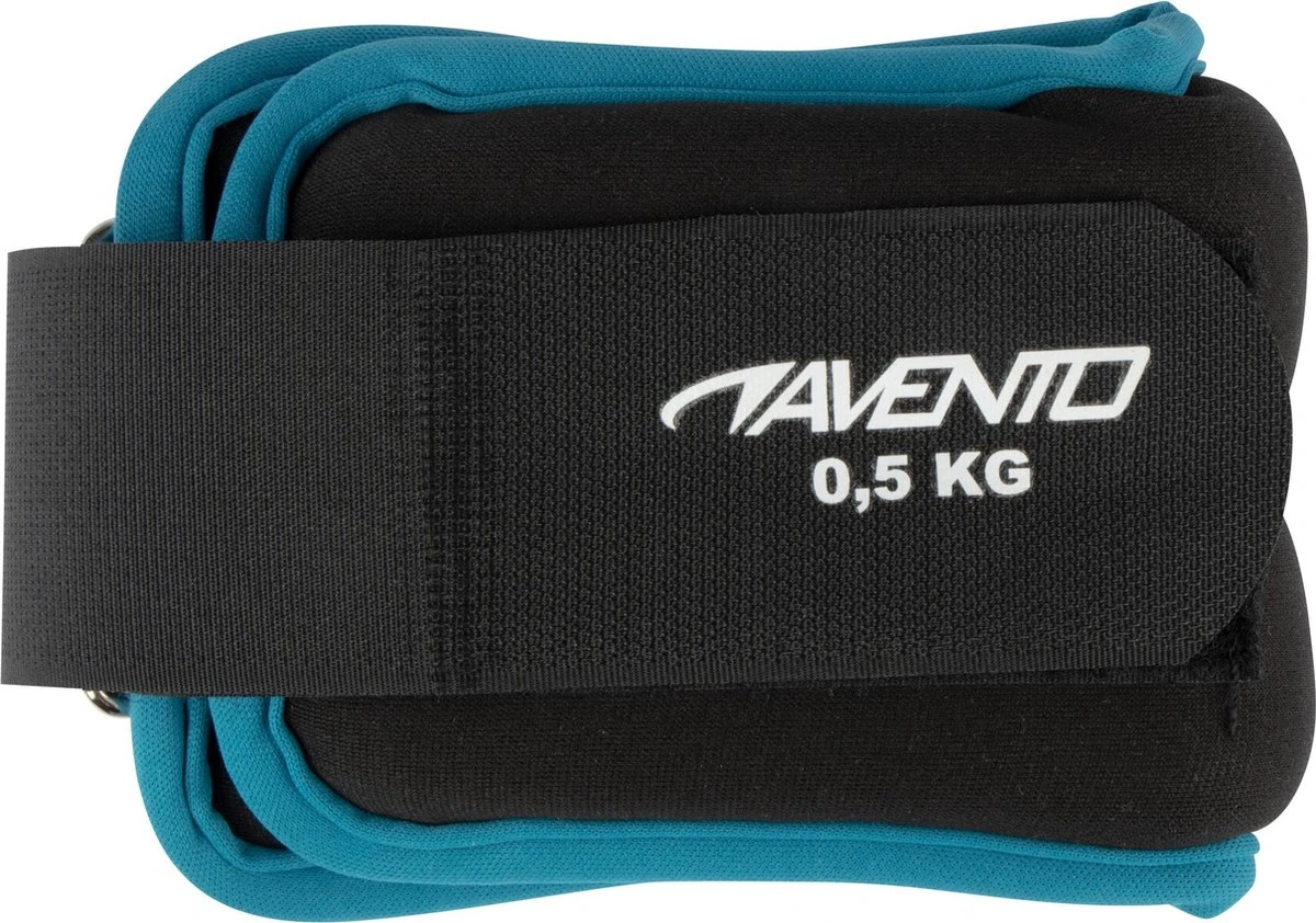 Avento Pols/Enkel Gewicht Neopreen - 2x 0.5 Kg - Zwart/Blauw 5 Avento Pols/Enkel Gewicht Neopreen - 2x 0.5 Kg - Zwart/Blauw - Afbeelding 3